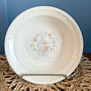 Sango Thornhill Vegetable Bowl 9" Stoneware Floral Blue Ribbon 1987 Cottagecore
